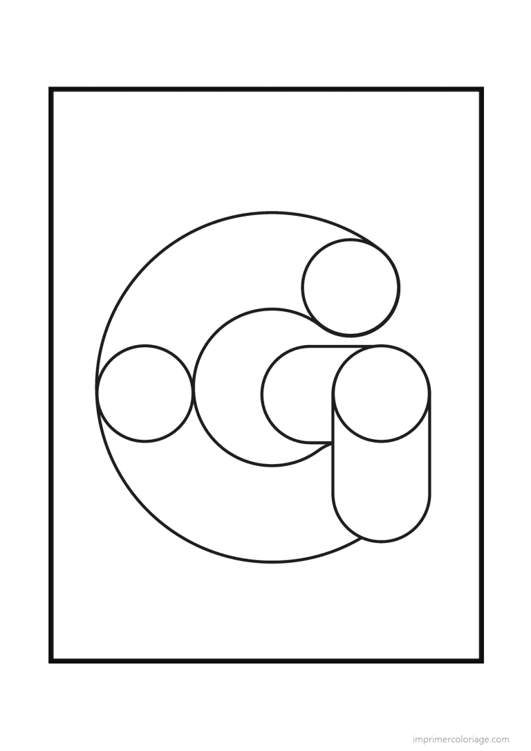 coloriage lettre g geometrique - dessin gratuit &agrave; imprimer
