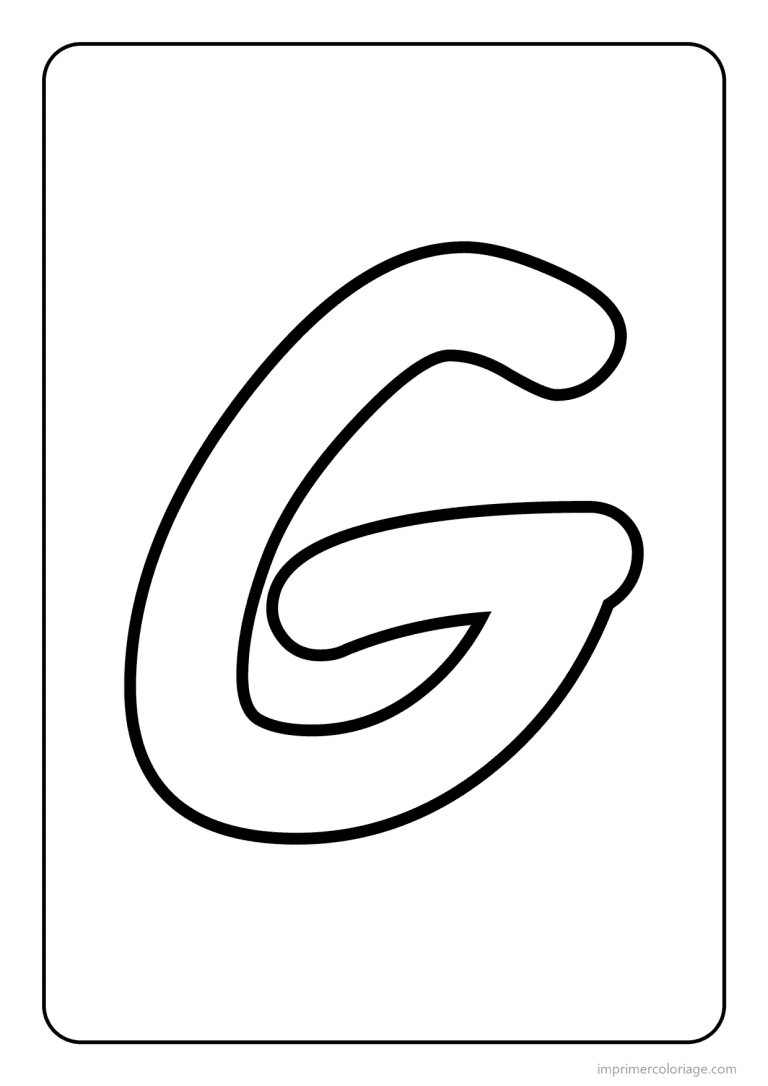 coloriage lettre g majuscule gros traits - dessin gratuit &agrave; imprimer