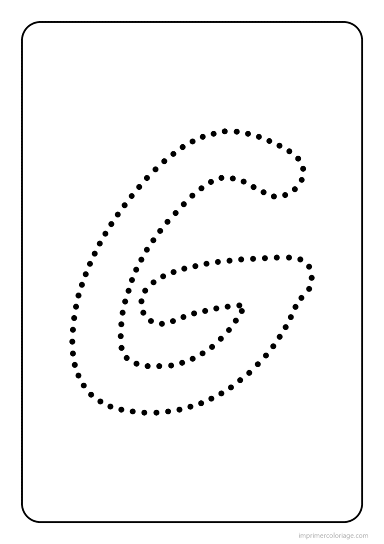 coloriage lettre g majuscule pointilles - dessin gratuit &agrave; imprimer