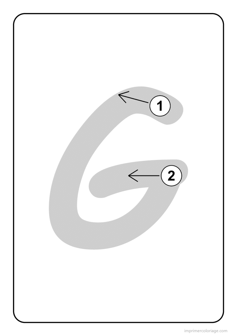 coloriage lettre g majuscule sens du trace - dessin gratuit &agrave; imprimer