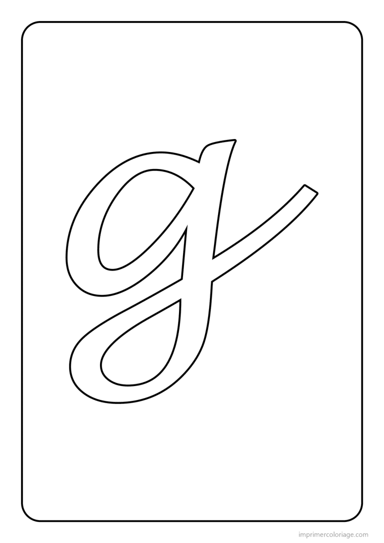 coloriage lettre g minuscule cursive - dessin gratuit &agrave; imprimer