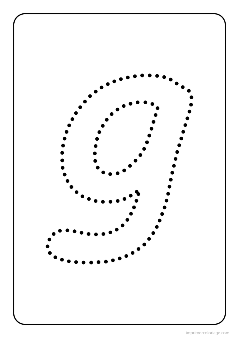 coloriage lettre g minuscule pointilles - dessin gratuit &agrave; imprimer