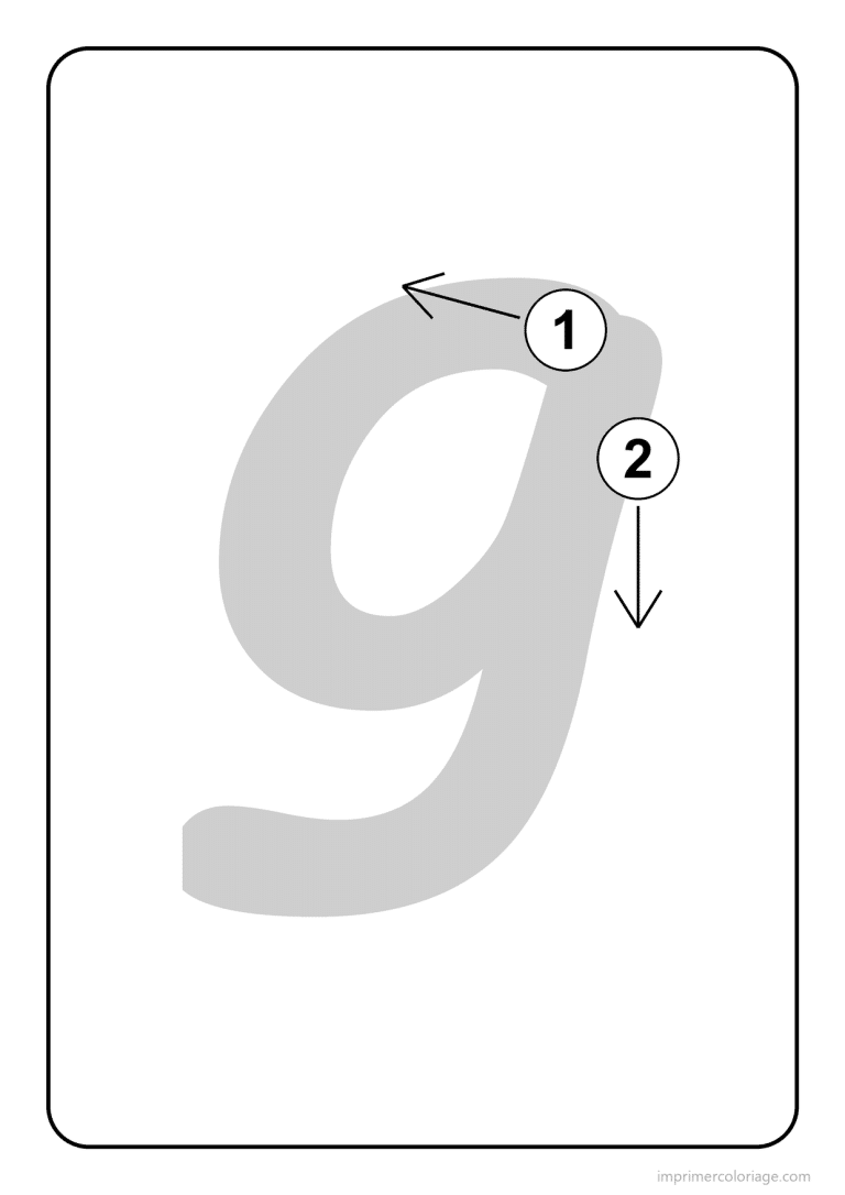 coloriage lettre g minuscule sens du trace - dessin gratuit &agrave; imprimer