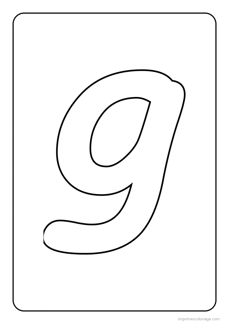 coloriage lettre g minuscule simple - dessin gratuit &agrave; imprimer