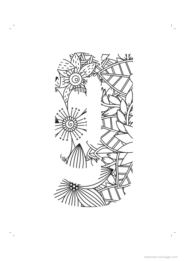 coloriage lettre g minuscule zentangle - dessin gratuit &agrave; imprimer
