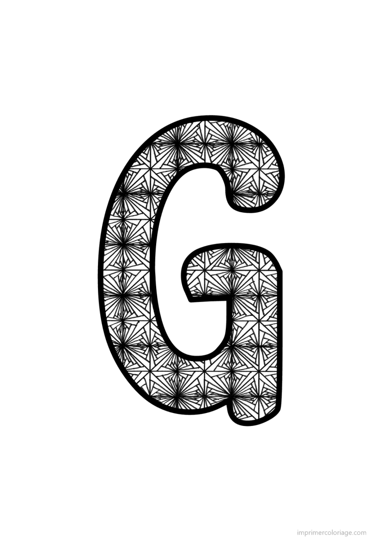 coloriage lettre g motif fleuri - dessin gratuit &agrave; imprimer