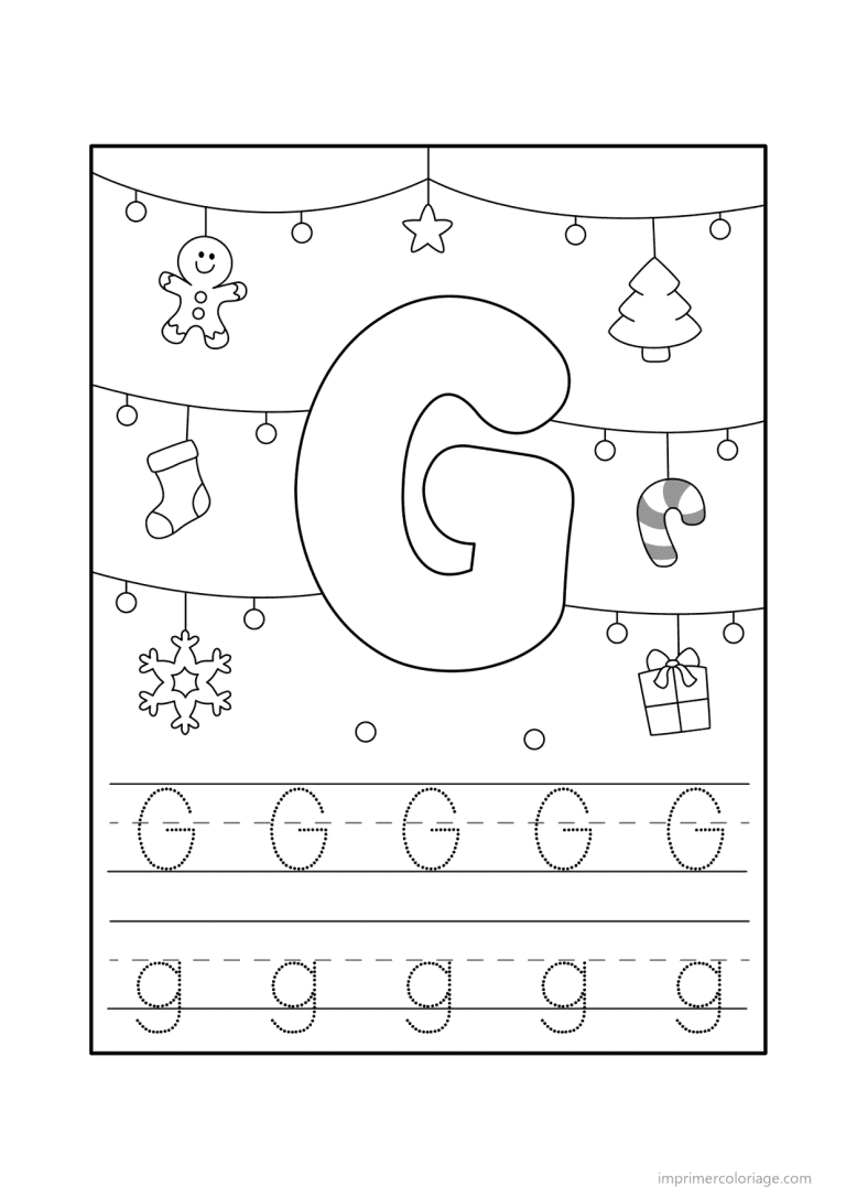 coloriage lettre g noel - dessin gratuit &agrave; imprimer