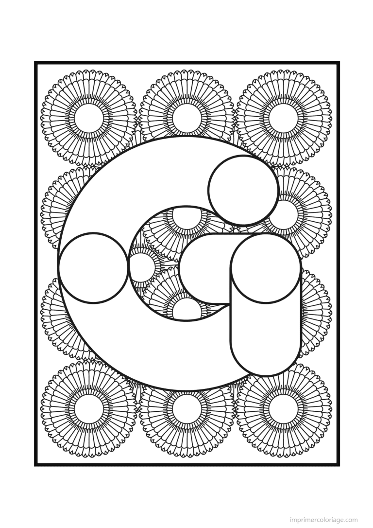 coloriage lettre g rosaces - dessin gratuit &agrave; imprimer