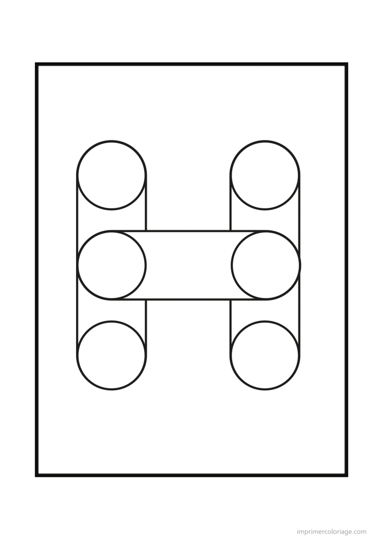 coloriage lettre h geometrique - dessin gratuit &agrave; imprimer