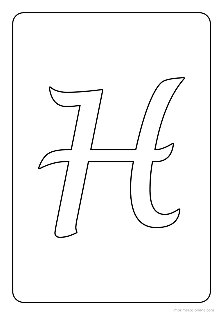 coloriage lettre h majuscule cursive - dessin gratuit &agrave; imprimer