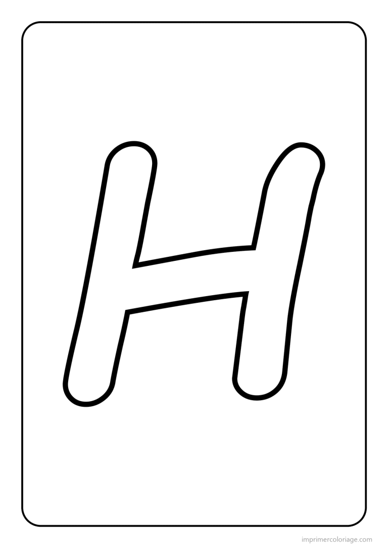coloriage lettre h majuscule gros traits - dessin gratuit &agrave; imprimer