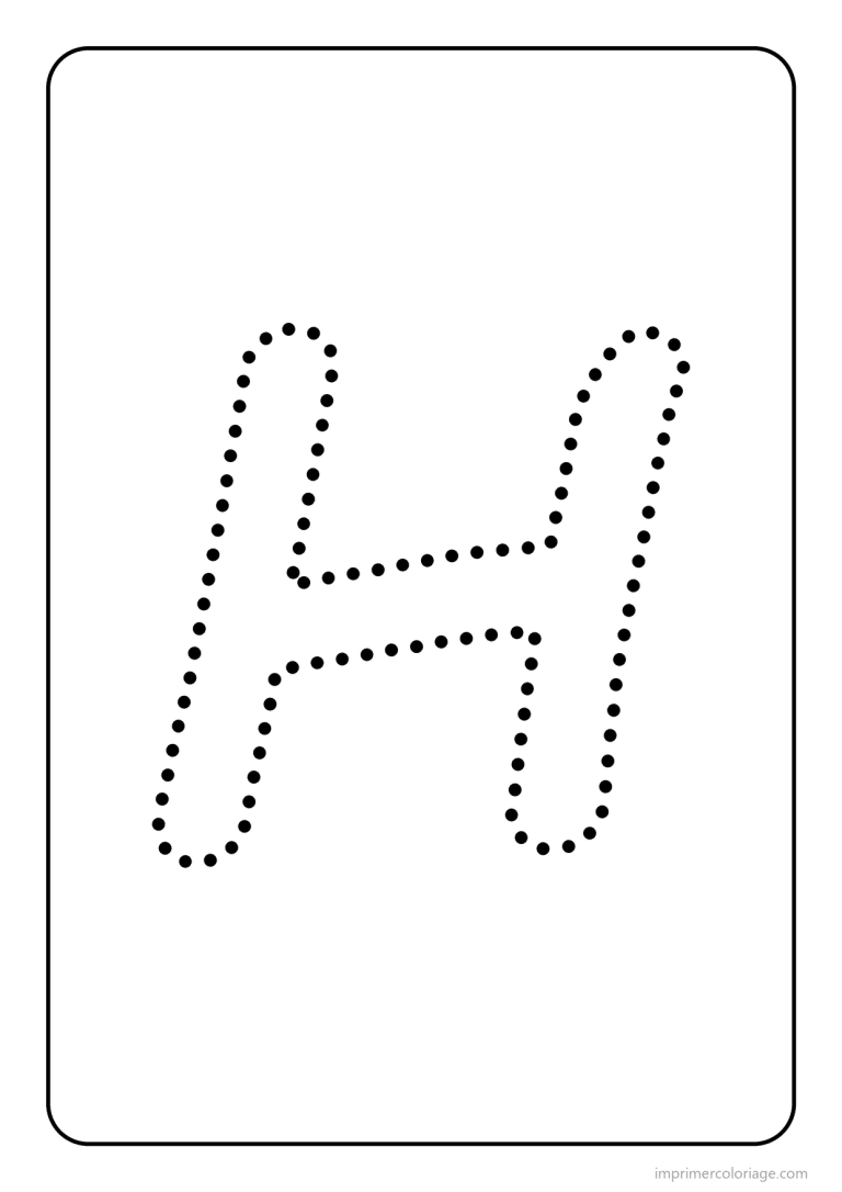 coloriage lettre h majuscule pointilles - dessin gratuit &agrave; imprimer