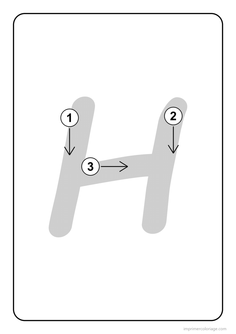 coloriage lettre h majuscule sens du trace - dessin gratuit &agrave; imprimer