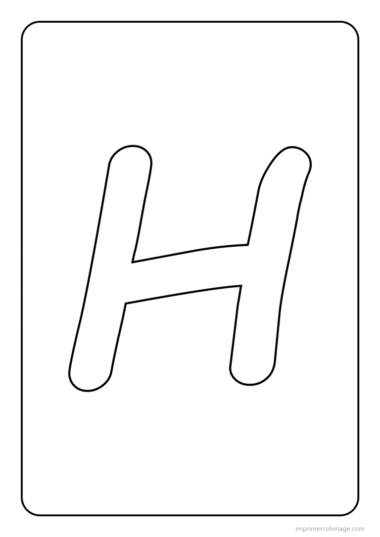 coloriage lettre h majuscule simple - dessin gratuit &agrave; imprimer