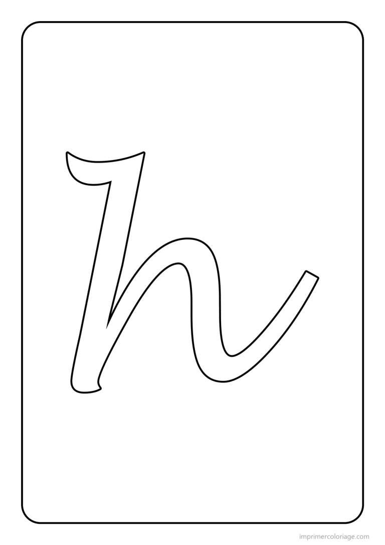 coloriage lettre h minuscule cursive - dessin gratuit &agrave; imprimer