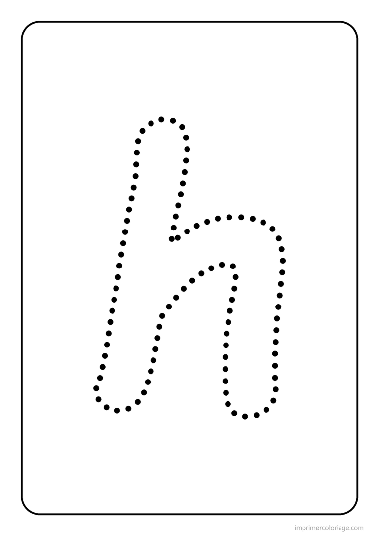coloriage lettre h minuscule pointilles - dessin gratuit &agrave; imprimer
