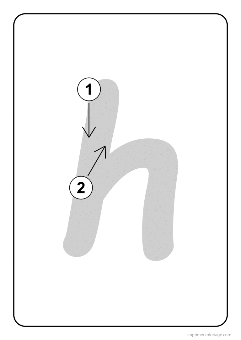 coloriage lettre h minuscule sens du trace - dessin gratuit &agrave; imprimer
