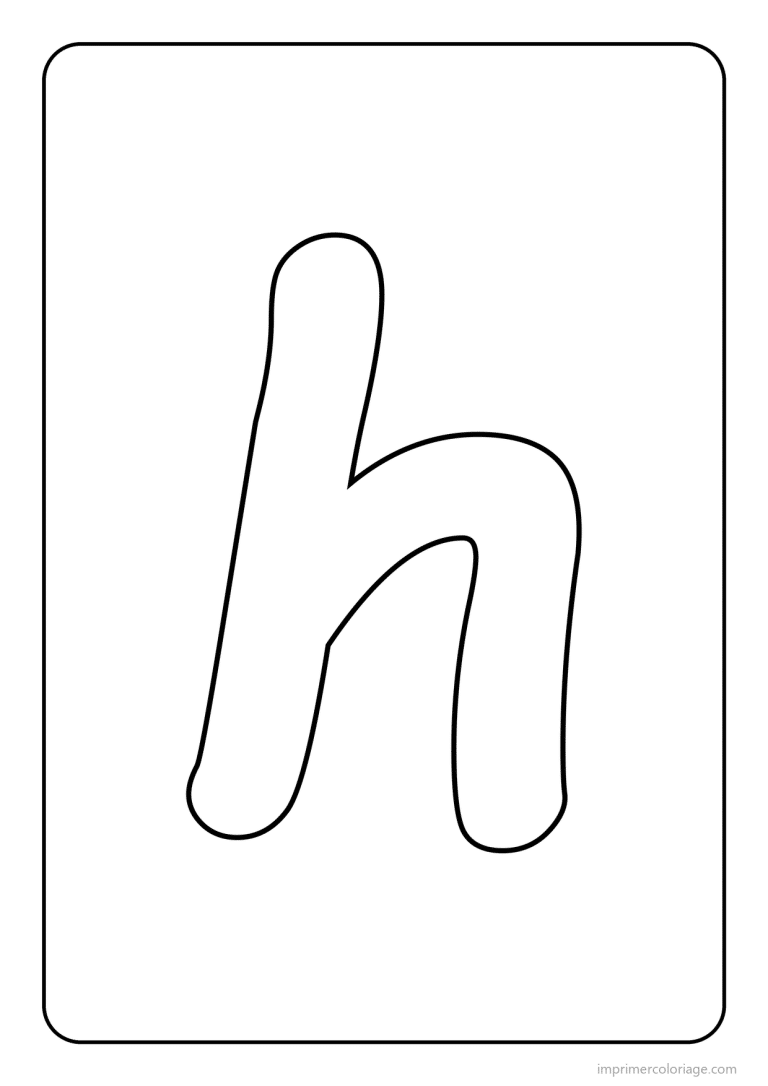 coloriage lettre h minuscule simple - dessin gratuit &agrave; imprimer