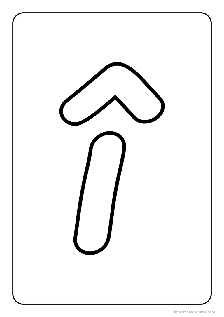 coloriage lettre i accent circonflexe minuscule gros traits - dessin gratuit &agrave; imprimer