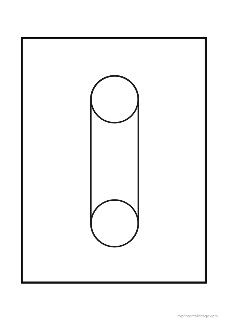 coloriage lettre i geometrique - dessin gratuit &agrave; imprimer