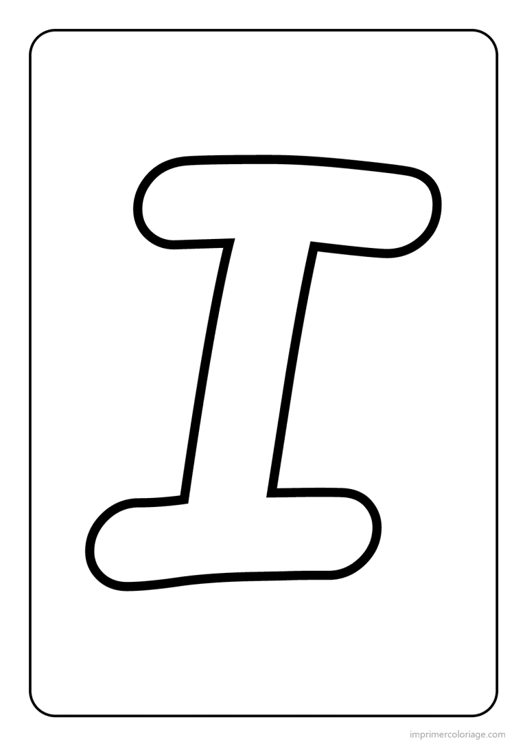 coloriage lettre i majuscule gros traits - dessin gratuit &agrave; imprimer