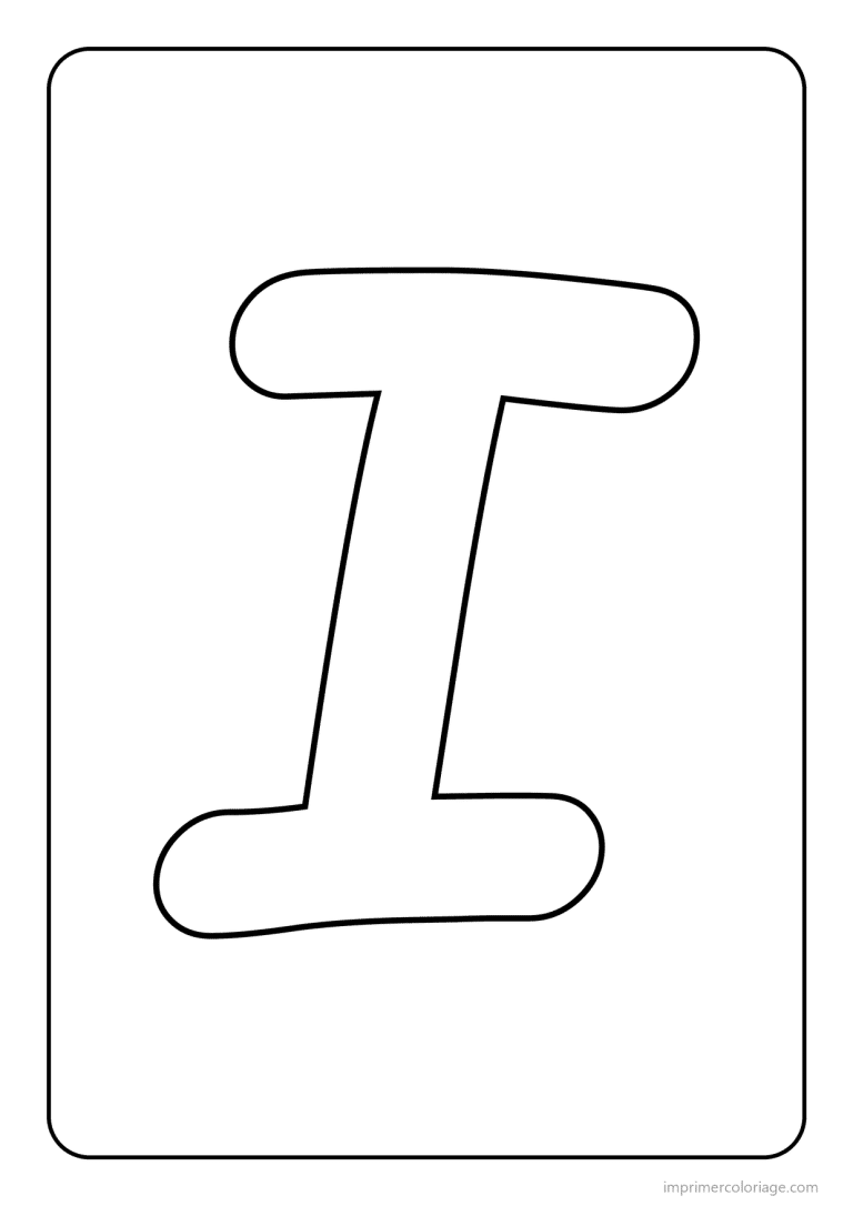 coloriage lettre i majuscule simple - dessin gratuit &agrave; imprimer