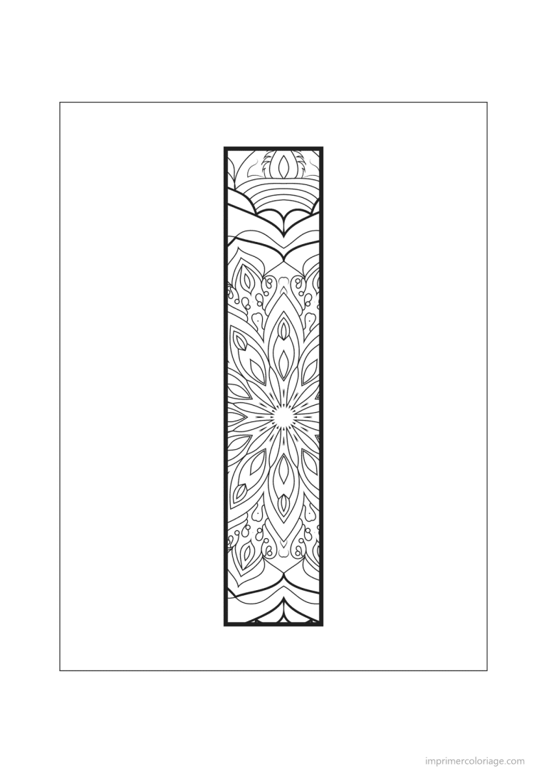 coloriage lettre i mandala fleuri - dessin gratuit &agrave; imprimer