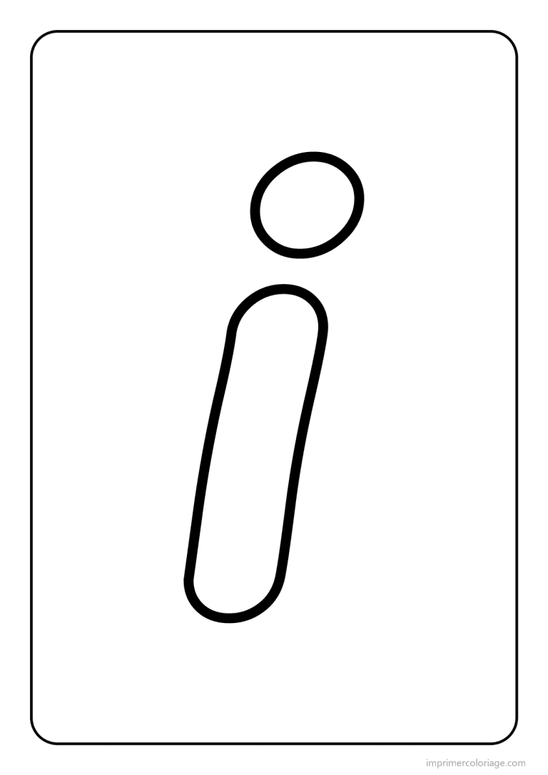 coloriage lettre i minuscule gros traits - dessin gratuit &agrave; imprimer