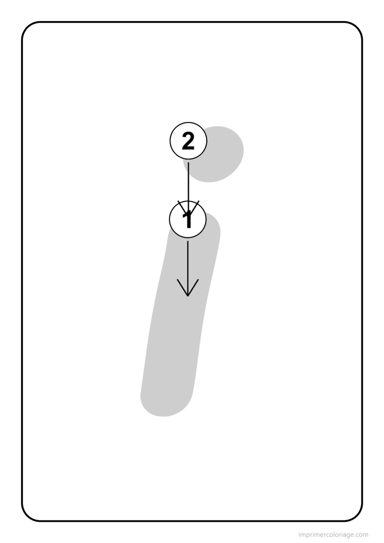 coloriage lettre i minuscule sens du trace - dessin gratuit &agrave; imprimer