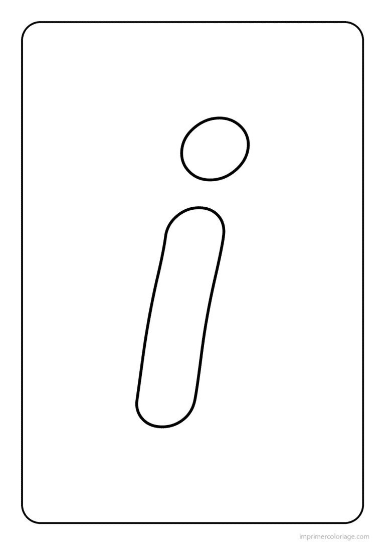 coloriage lettre i minuscule simple - dessin gratuit &agrave; imprimer
