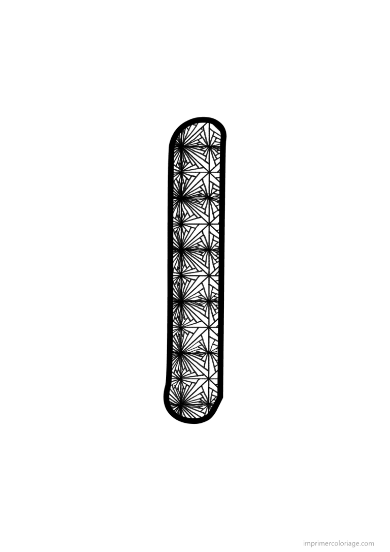 coloriage lettre i motif fleuri - dessin gratuit &agrave; imprimer