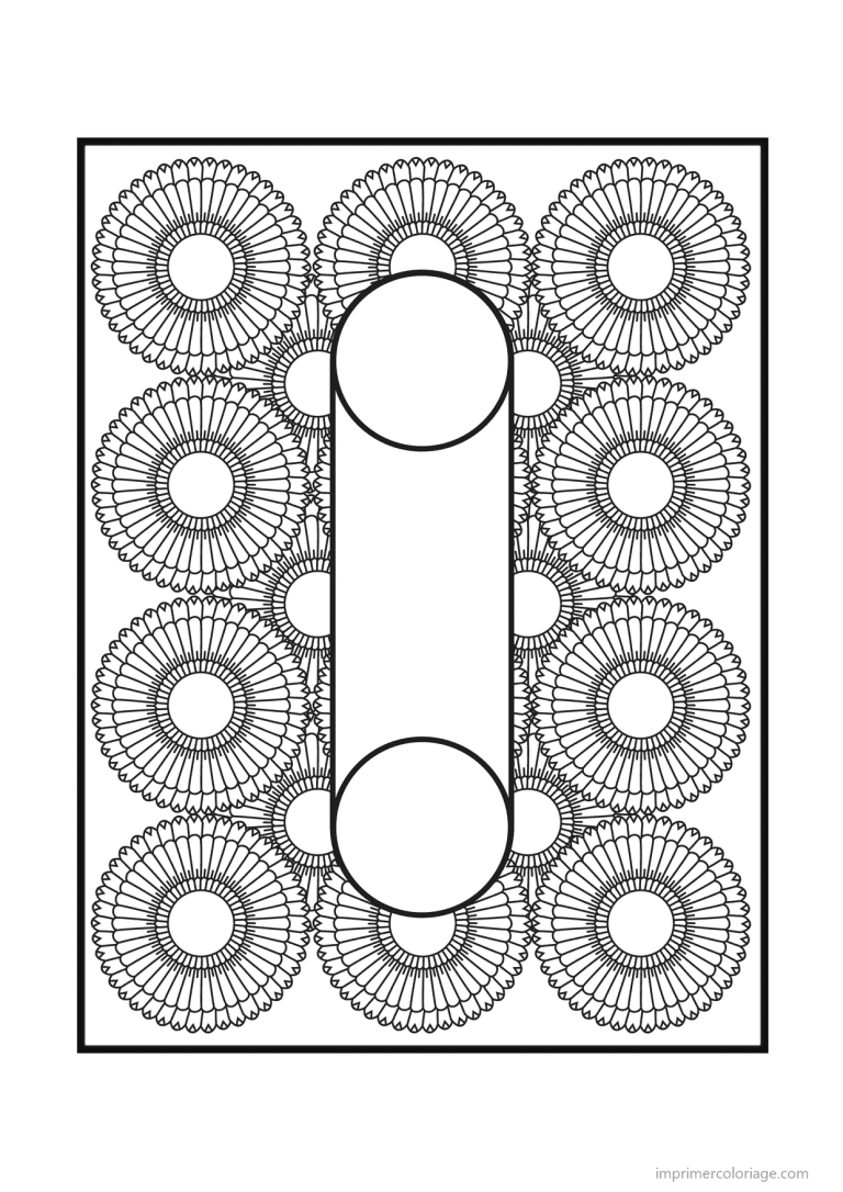 coloriage lettre i rosaces - dessin gratuit &agrave; imprimer