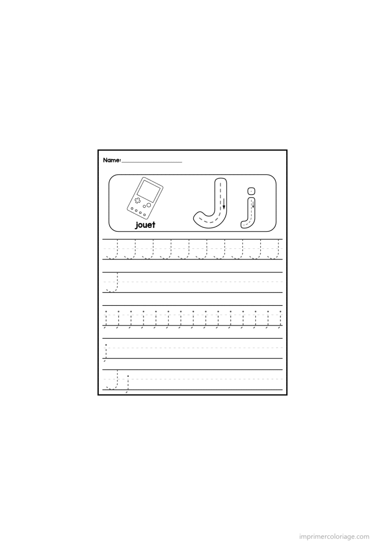 coloriage lettre j ecriture - dessin gratuit &agrave; imprimer