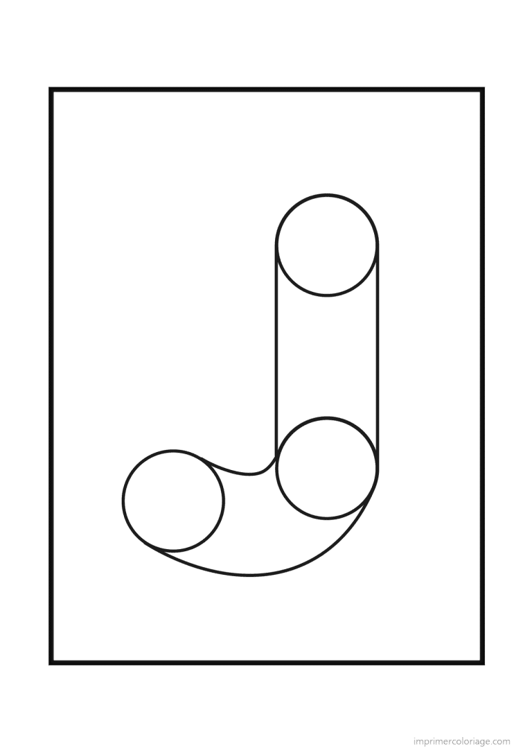 coloriage lettre j geometrique - dessin gratuit &agrave; imprimer