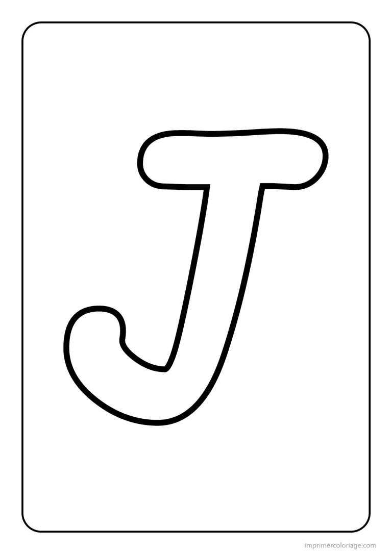 coloriage lettre j majuscule gros traits - dessin gratuit &agrave; imprimer