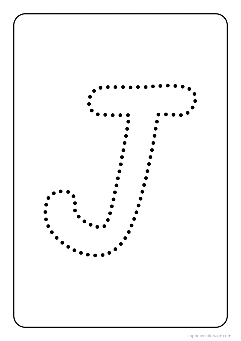 coloriage lettre j majuscule pointilles - dessin gratuit &agrave; imprimer