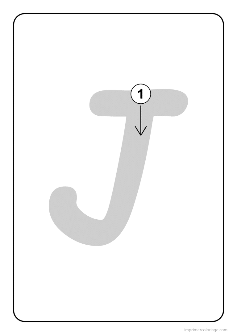 coloriage lettre j majuscule sens du trace - dessin gratuit &agrave; imprimer