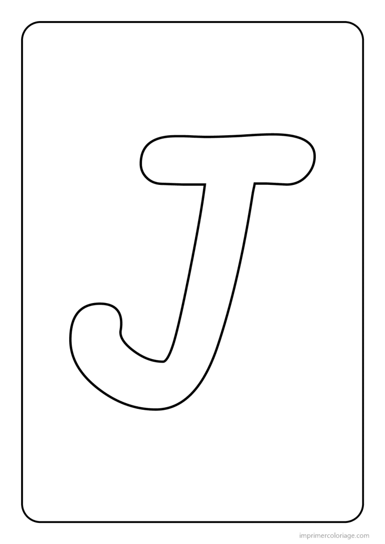 coloriage lettre j majuscule simple - dessin gratuit &agrave; imprimer