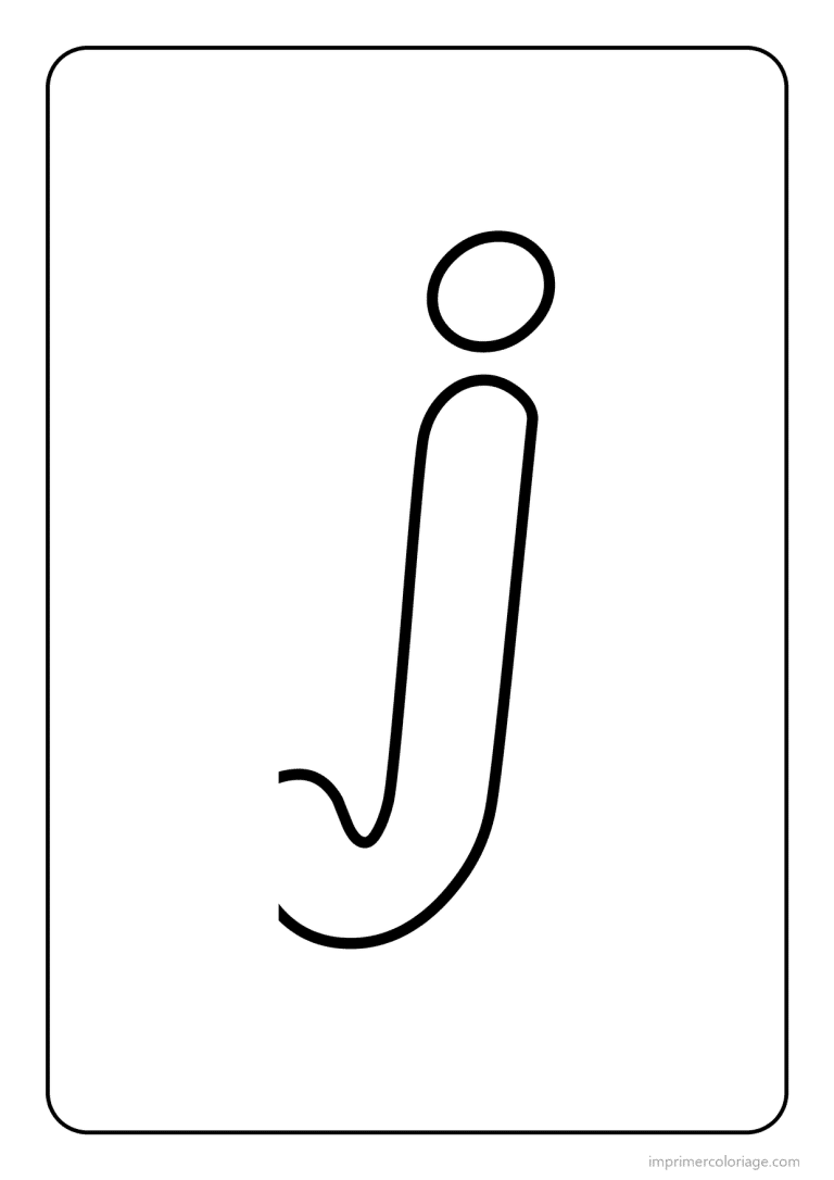 coloriage lettre j minuscule gros traits - dessin gratuit &agrave; imprimer