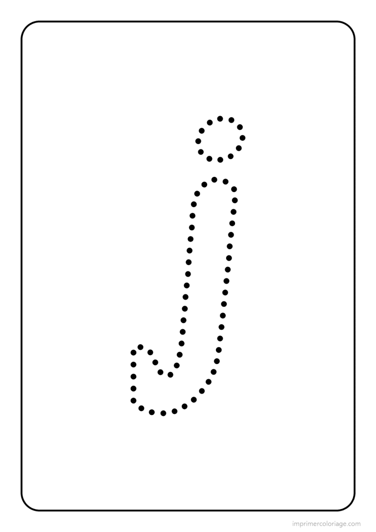 coloriage lettre j minuscule pointilles - dessin gratuit &agrave; imprimer