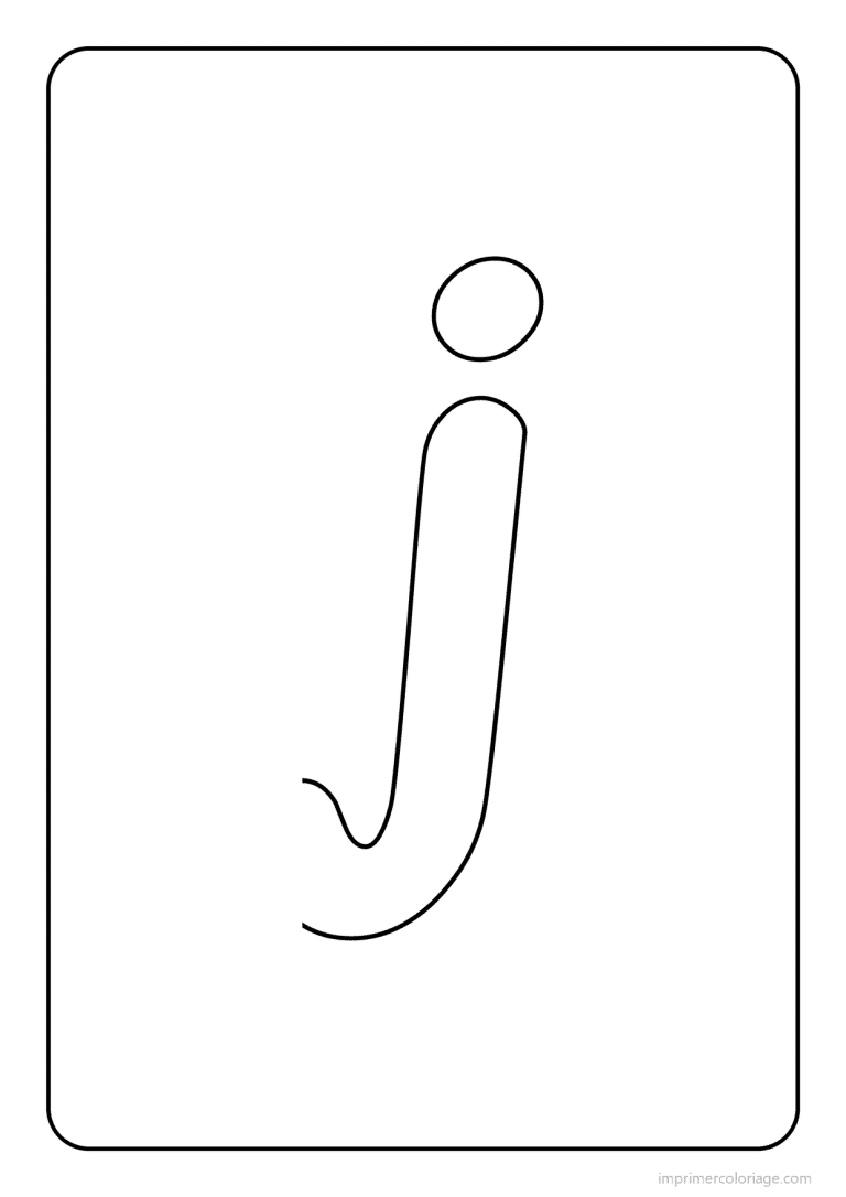 coloriage lettre j minuscule simple - dessin gratuit &agrave; imprimer