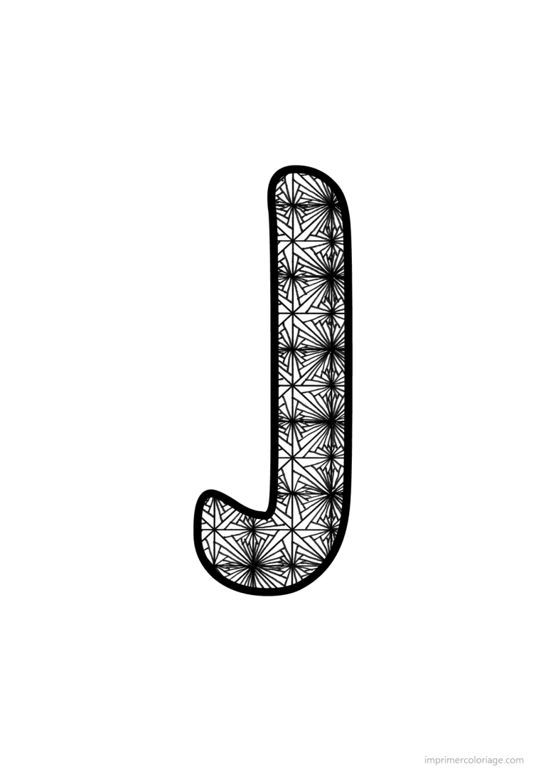 coloriage lettre j motif fleuri - dessin gratuit &agrave; imprimer