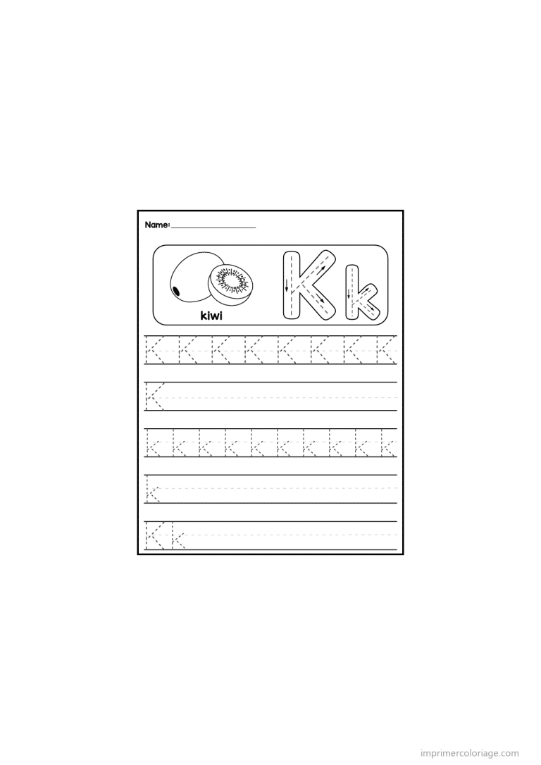coloriage lettre k ecriture - dessin gratuit &agrave; imprimer