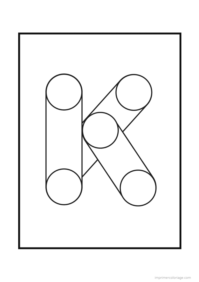 coloriage lettre k geometrique - dessin gratuit &agrave; imprimer