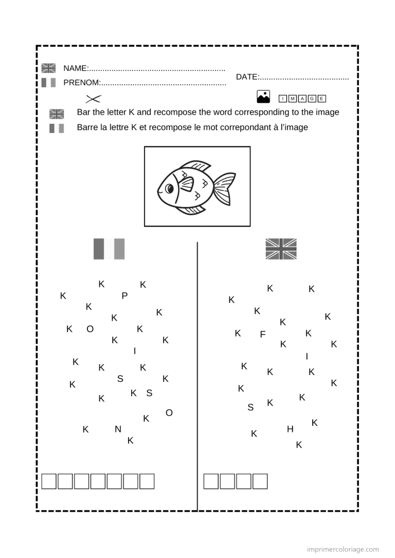 coloriage lettre k jeu lettres - dessin gratuit &agrave; imprimer
