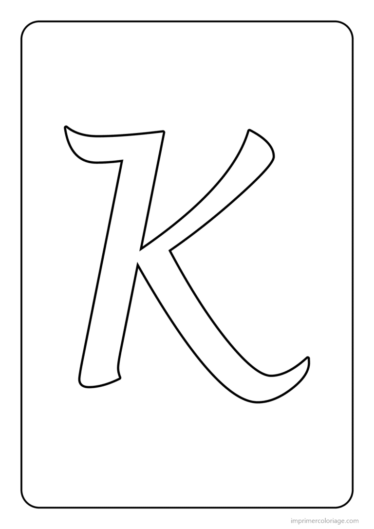 coloriage lettre k majuscule cursive - dessin gratuit &agrave; imprimer