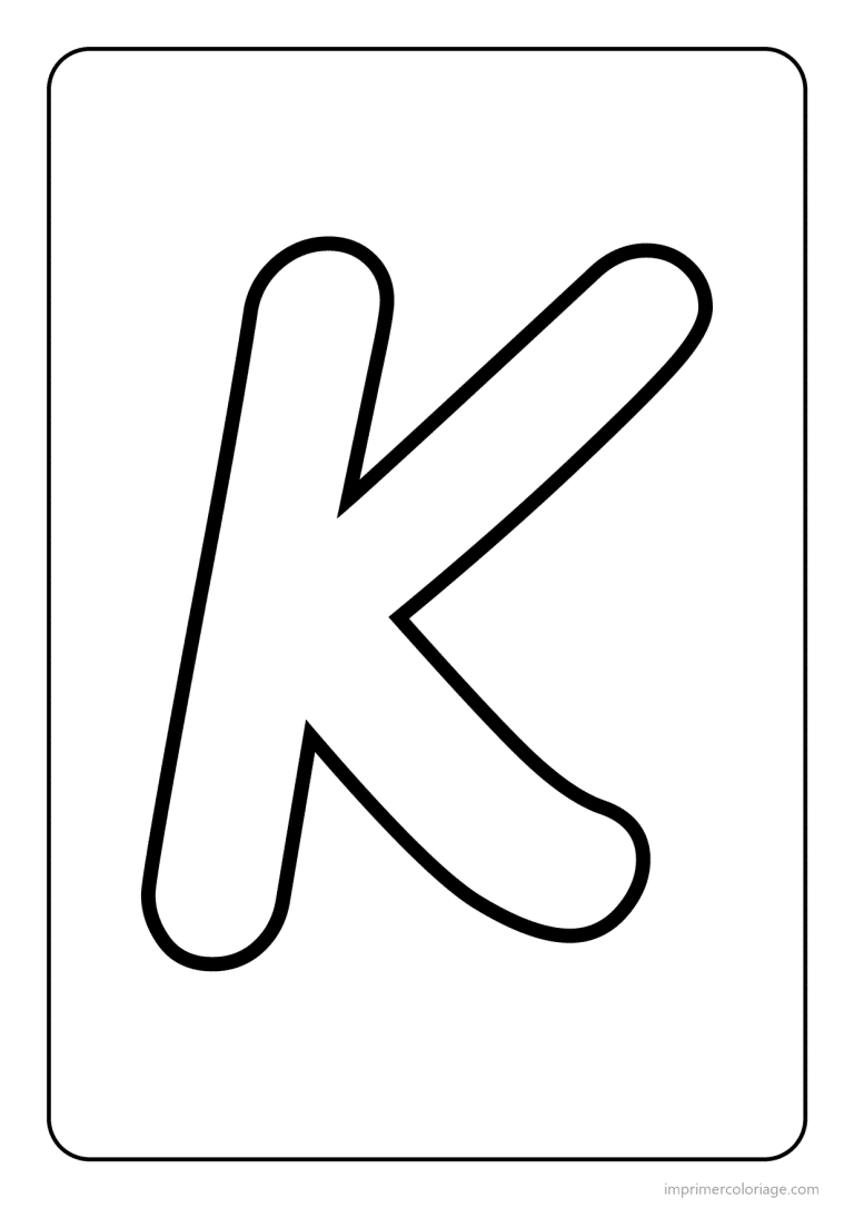 coloriage lettre k majuscule gros traits - dessin gratuit &agrave; imprimer
