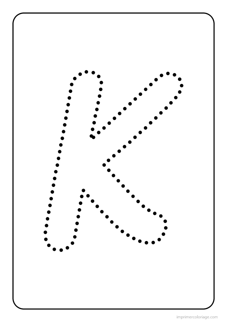 coloriage lettre k majuscule pointilles - dessin gratuit &agrave; imprimer