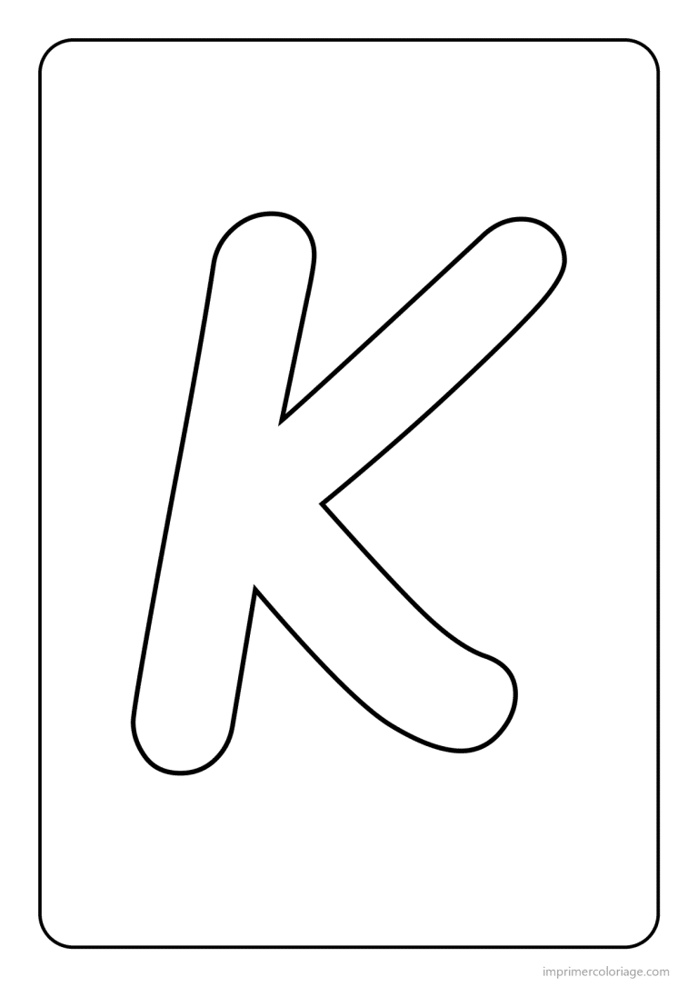 coloriage lettre k majuscule simple - dessin gratuit &agrave; imprimer