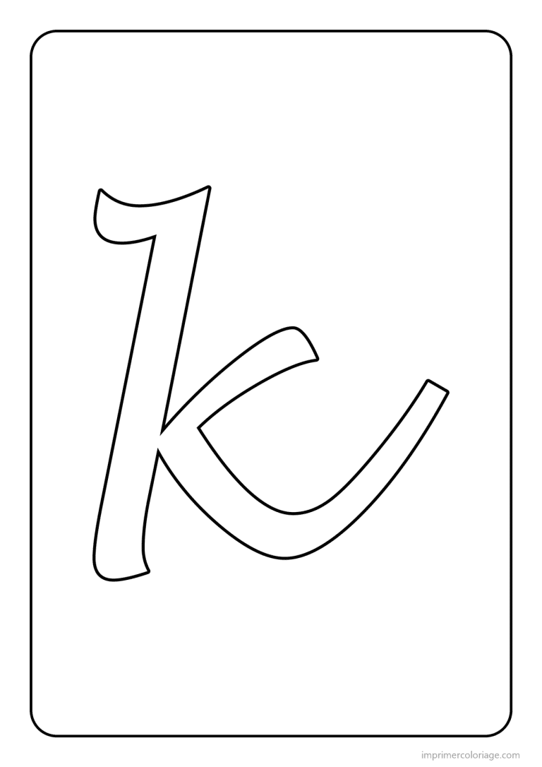 coloriage lettre k minuscule cursive - dessin gratuit &agrave; imprimer